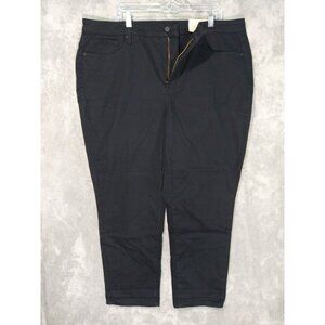 NYDJ Jeans Women 18W Petite Black Denim Margot Girlfriend Cool Embrace Lift Tuck